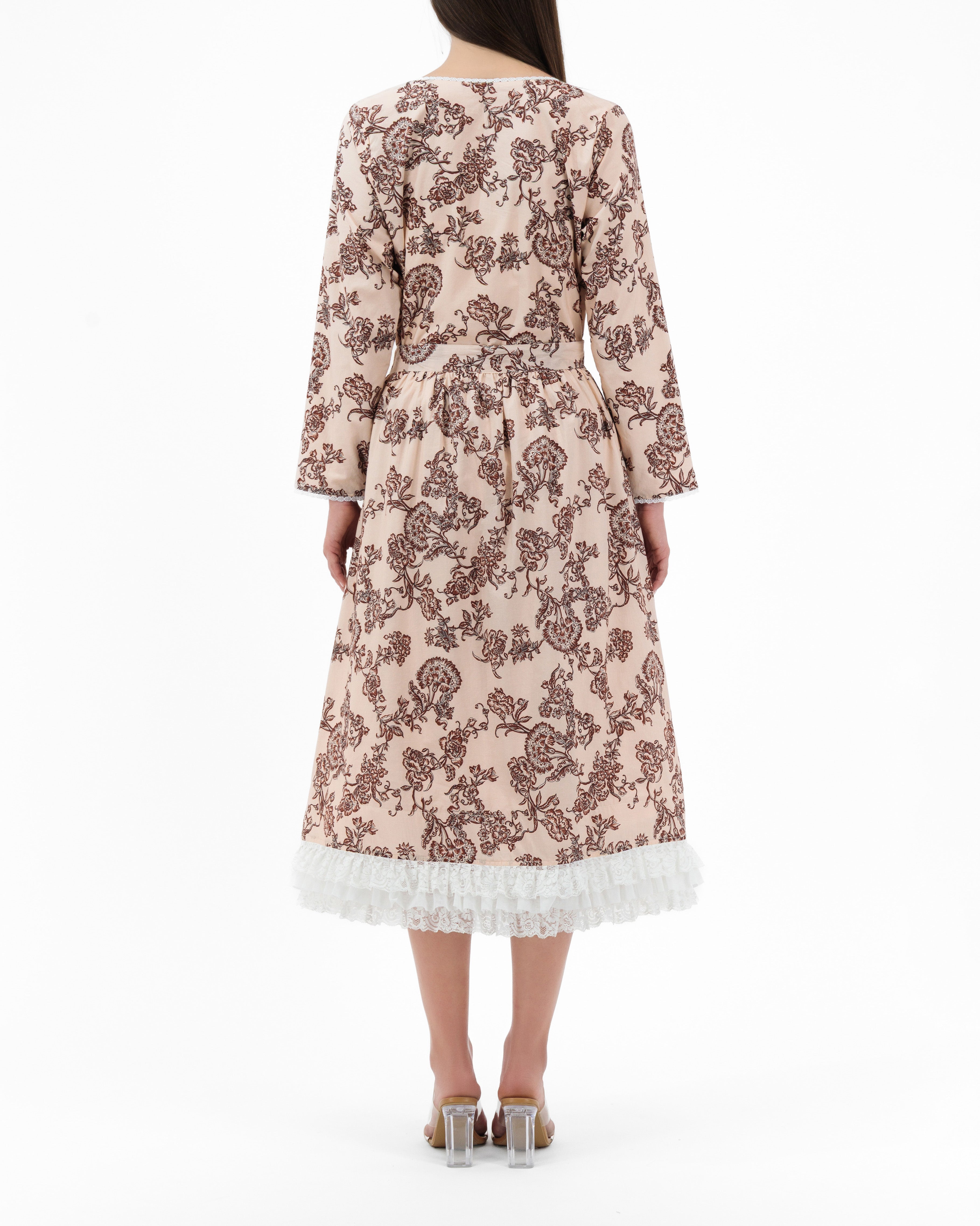 Floral in Rose & Brown Top & Skirt